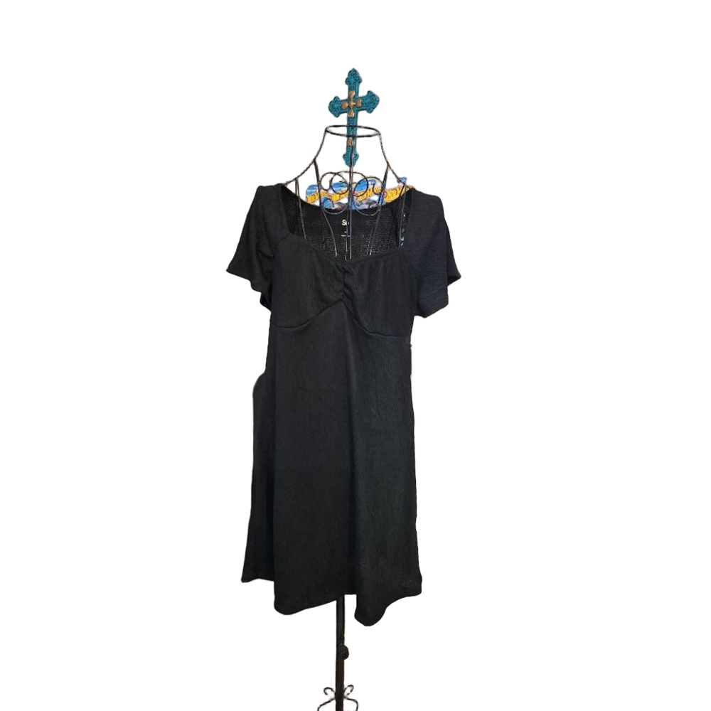 SO Black Flutter Babydoll Mini Dress Size Medium